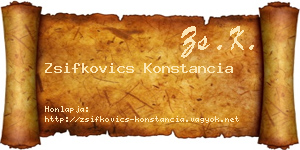 Zsifkovics Konstancia névjegykártya